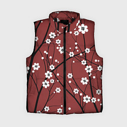 Женский жилет Цветы На Вишнёвом Дереве, цвет: 3D-черный
