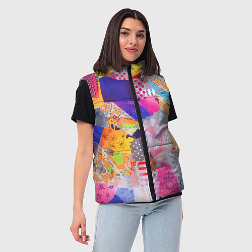 Женский жилет Patchwork quilt Fashion trend / 3D-Черный – фото 3