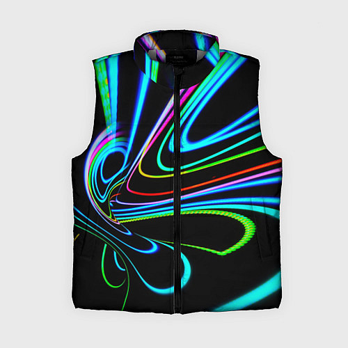 Женский жилет Неоновый многоцветный узор - Светло-синий / 3D-Светло-серый – фото 1