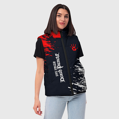 Женский жилет Five Finger Death Punch - краска / 3D-Светло-серый – фото 3