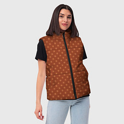 Женский жилет Коричневые звездочки, цвет: 3D-красный — фото 2