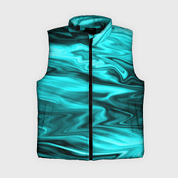 Женский жилет Неоновый бирюзовый мраморный узор