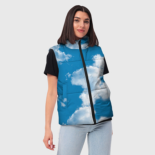Женский жилет Небо в облаках / 3D-Светло-серый – фото 3