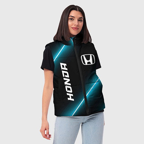 Женский жилет Honda неоновые лампы / 3D-Черный – фото 3