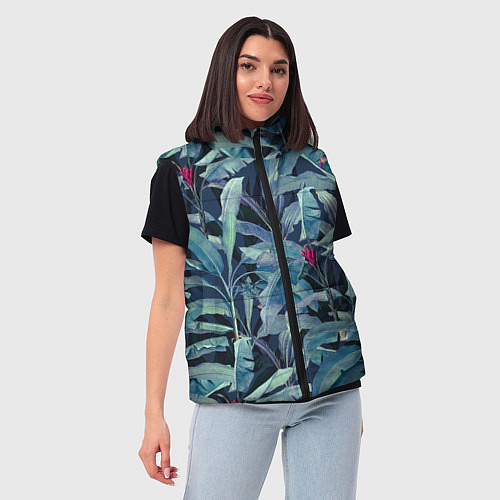 Женский жилет Фиолетовые Банановые Джунгли / 3D-Красный – фото 3