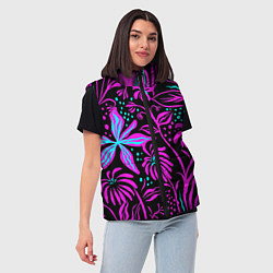 Женский жилет Purple flowers pattern, цвет: 3D-светло-серый — фото 2