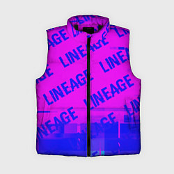 Женский жилет Lineage glitch text effect: паттерн, цвет: 3D-черный