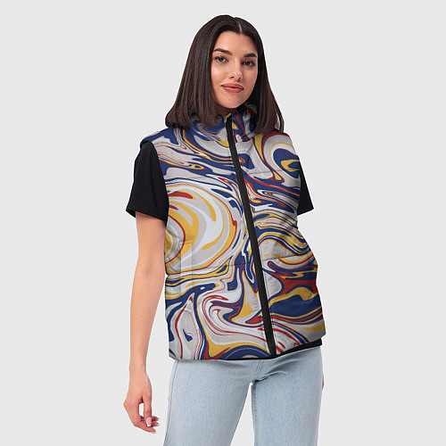 Женский жилет Лунные разводы красок / 3D-Красный – фото 3