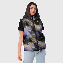 Женский жилет Полигональный абстрактный: бежевый, коричневый, си, цвет: 3D-красный — фото 2