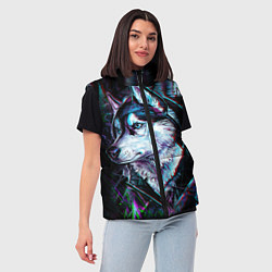 Женский жилет Волк - глитч, цвет: 3D-красный — фото 2