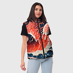 Женский жилет Великая красная волна, цвет: 3D-черный — фото 2