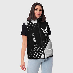 Женский жилет Coldplay и рок символ на темном фоне, цвет: 3D-черный — фото 2