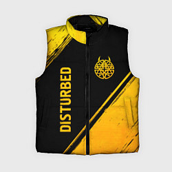 Женский жилет Disturbed - gold gradient: символ и надпись вертик, цвет: 3D-черный