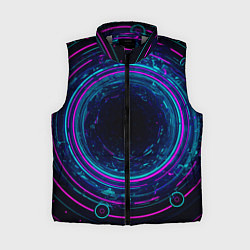 Женский жилет Неоновый тоннель - портал, цвет: 3D-светло-серый