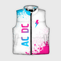 Женский жилет AC DC neon gradient style: символ и надпись вертик