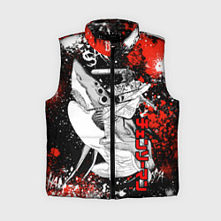 Женский жилет Человек-безопила верхом на акуле-демоне, цвет: 3D-черный