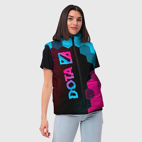 Женский жилет Dota - neon gradient: по-вертикали / 3D-Черный – фото 3