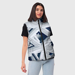 Женский жилет Абстрактное множество металлический пластин, цвет: 3D-светло-серый — фото 2