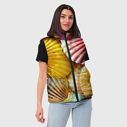 Женский жилет Разноцветные створки океанских раковин, цвет: 3D-красный — фото 2