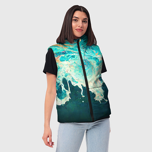 Женский жилет Поток воды / 3D-Черный – фото 3