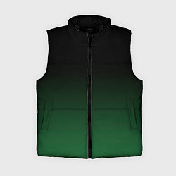 Женский жилет Черный и мшистый зеленый градиент омбре, цвет: 3D-черный