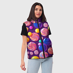 Женский жилет Сладости для радости, цвет: 3D-черный — фото 2