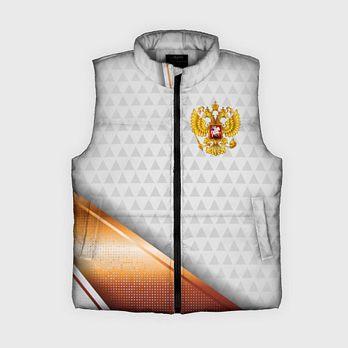 Женский жилет Герб РФ с золотой вставкой / 3D-Светло-серый – фото 1