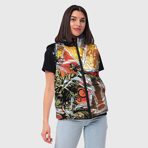 Женский жилет Граффити - комикс / 3D-Светло-серый – фото 3