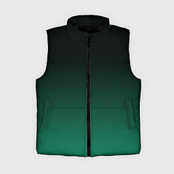 Женский жилет Черный и бирюзово - зеленый, текстурированный под