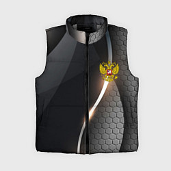 Женский жилет Герб РФ киберпанк, цвет: 3D-светло-серый