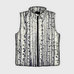 Женский жилет Русские берёзки - роща, цвет: 3D-светло-серый