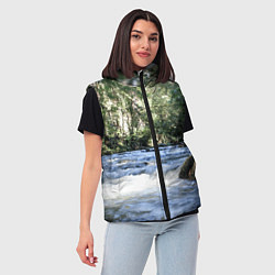 Женский жилет Течёт река в лесу, цвет: 3D-светло-серый — фото 2
