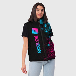 Женский жилет Roblox - neon gradient: по-вертикали, цвет: 3D-черный — фото 2