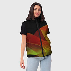 Женский жилет Абстрактная ассиметричная оранжевая волна, цвет: 3D-светло-серый — фото 2