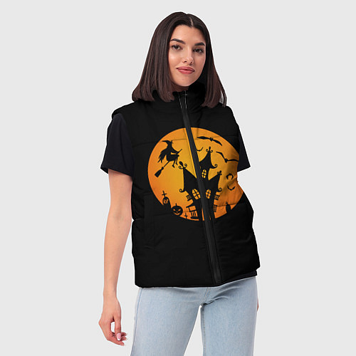 Женский жилет Сказочная ночь на Хэллоуин / 3D-Черный – фото 3
