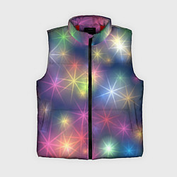 Женский жилет Разноцветные неоновые блики, цвет: 3D-красный