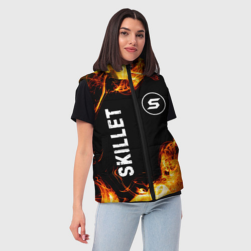 Женский жилет Skillet и пылающий огонь / 3D-Черный – фото 3