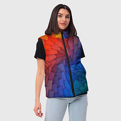 Женский жилет Листы цветной бумаги, цвет: 3D-светло-серый — фото 2