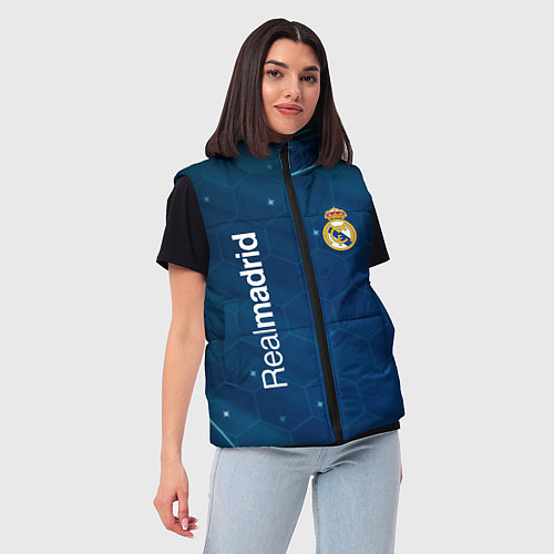 Женский жилет Real madrid голубая абстракция / 3D-Красный – фото 3