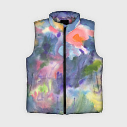 Женский жилет Красочные пятна акварели, цвет: 3D-светло-серый