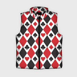 Женский жилет Фон из карточных мастей, цвет: 3D-черный