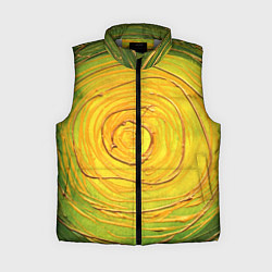 Женский жилет Желто-зеленая текстурная абстракция акрилом, цвет: 3D-светло-серый