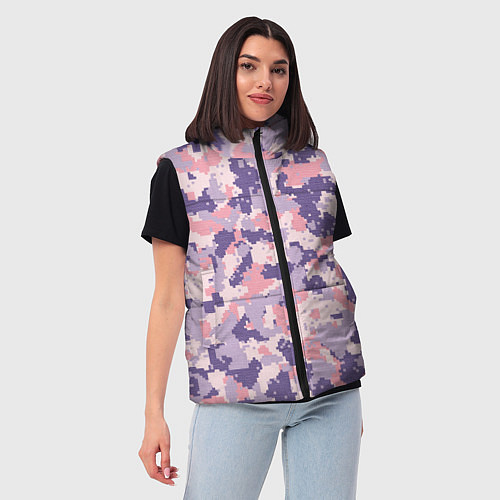 Женский жилет Цифровой камуфляж - сине-фиолетовый / 3D-Черный – фото 3
