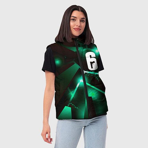 Женский жилет Rainbow Six разлом плит / 3D-Черный – фото 3