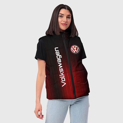 Женский жилет Volkswagen art / 3D-Черный – фото 3
