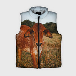 Женский жилет Коровка на поле, цвет: 3D-светло-серый