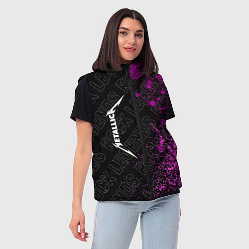 Женский жилет Metallica rock legends: по-вертикали / 3D-Черный – фото 3