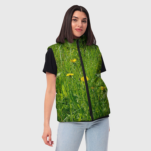 Женский жилет Солнечные одуванчики / 3D-Светло-серый – фото 3