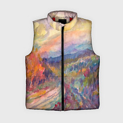 Женский жилет Осенний пейзаж акварель