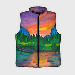 Женский жилет Закат на реке